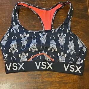VSX Zebra Print Sports Bra - Black and Red